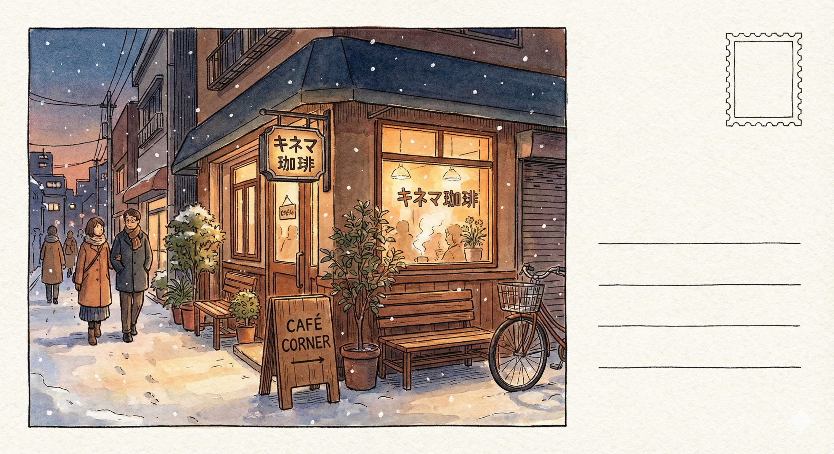 巷口咖啡館明信片